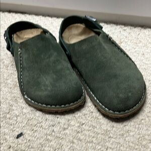 Birkenstock Green Suede Mules